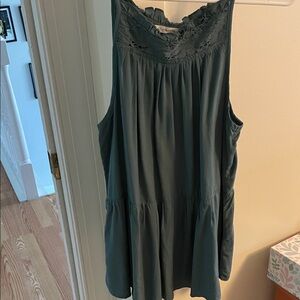 Maurices Sleeveless Teal Blouse with Lace Detail